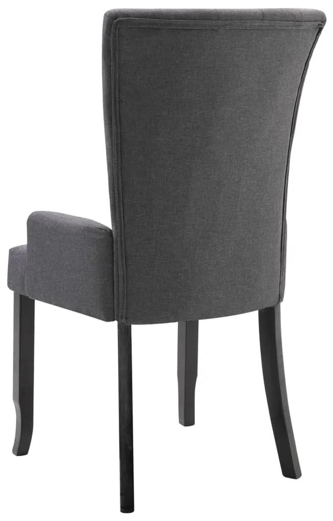 vidaXL Καρέκλες Τραπεζαρίας με Μπράτσα 6 τεμ. Σκούρο Γκρι Υφασμάτινες