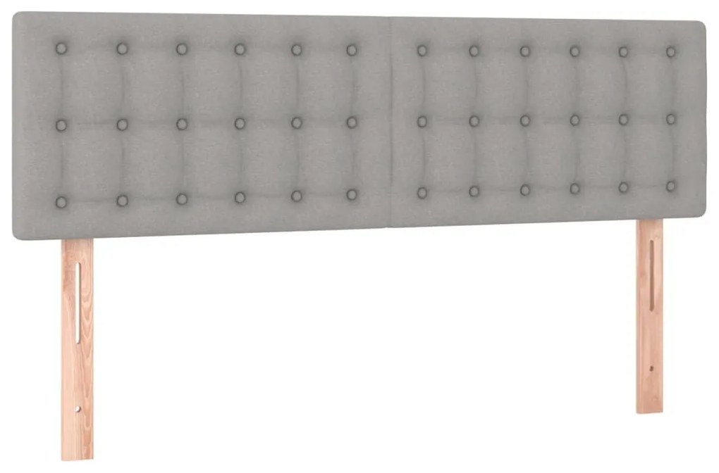 Κρεβάτι Boxspring με Στρώμα &amp; LED Αν.Γκρι 140x200 εκ Υφασμάτινο - Γκρι