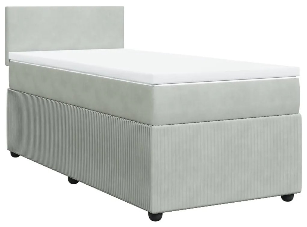 ΚΡΕΒΑΤΙ BOXSPRING ΜΕ ΣΤΡΩΜΑ ΑΝΟΙΧΤΟ ΓΚΡΙ 90X190 ΕΚ. ΒΕΛΟΥΔΙΝΟ 3287608