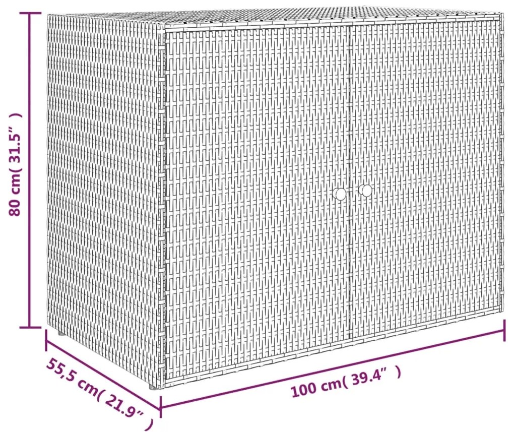 ΝΤΟΥΛΑΠΙ ΑΠΟΘΗΚΕΥΣΗΣ ΚΗΠΟΥ ΓΚΡΙ 100X55,5X80 ΕΚ. ΣΥΝΘΕΤΙΚΟ ΡΑΤΑΝ 319869