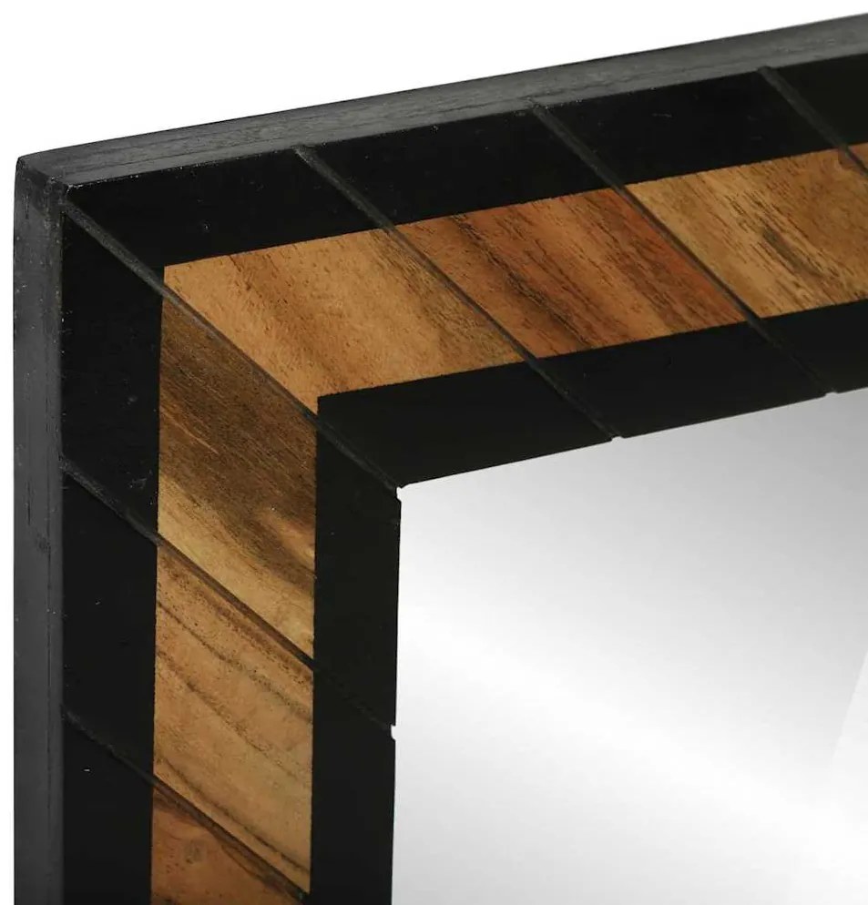 vidaXL Καθρέφτης Μαύρο και Καφέ 70 x 2 x 70 εκ. Σταθερό Ξύλο Ακακίας