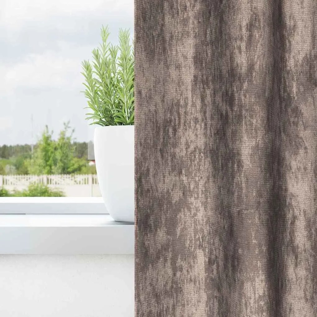 vidaXL Κουρτίνα με κουρτίνες 2 pcs Καπουτσίνο 225 x 140 εκ. Βελούδο