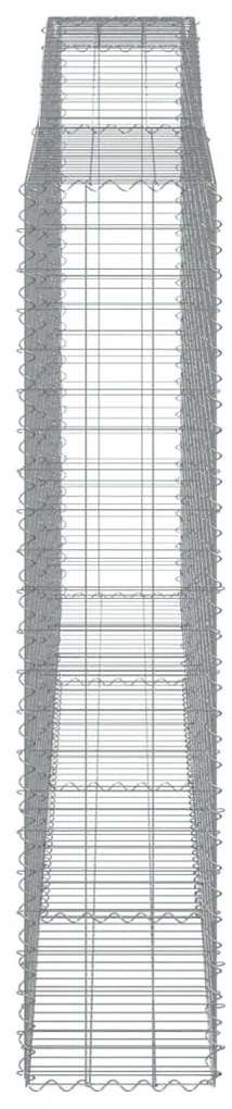 Συρματοκιβώτια Τοξωτά 6 τεμ. 400x50x220/240 εκ. Γαλβαν. Ατσάλι - Ασήμι