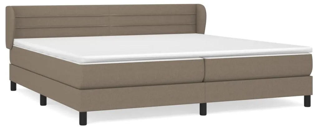 Κρεβάτι Boxspring με Στρώμα Taupe 200x200 εκ. Υφασμάτινο - Μπεζ-Γκρι