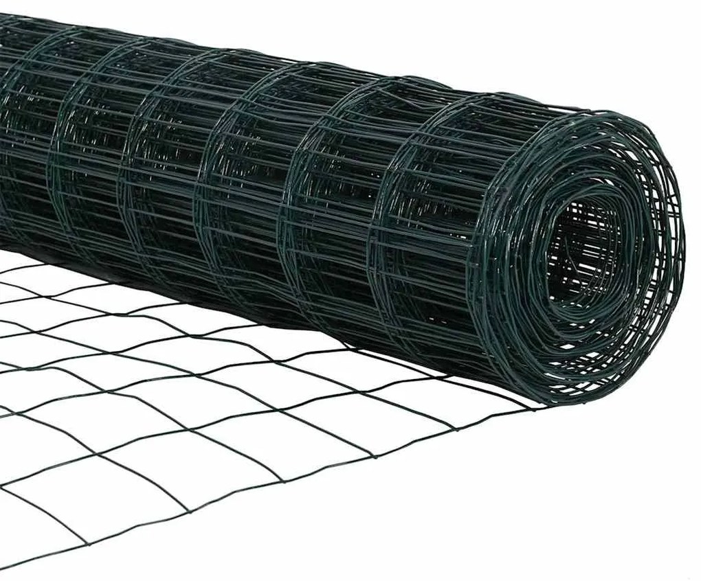 vidaXL Φράχτης Εuro Πράσινο 0.8 x 25 m Σίδηρος με επικάλυψη PVC