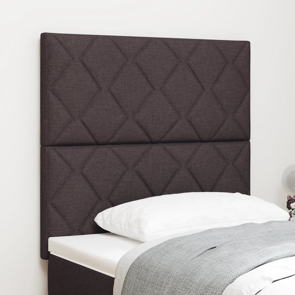 vidaXL LED κεφαλάκι με σχέδιο diamond blocks σε σκούρο καφέ, 100 εκ ύφασμα