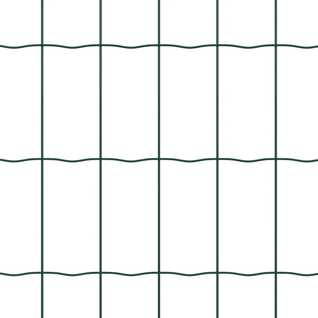 vidaXL Φράχτης Εuro Πράσινο 1,2 x 25 m Σίδηρος με επικάλυψη PVC