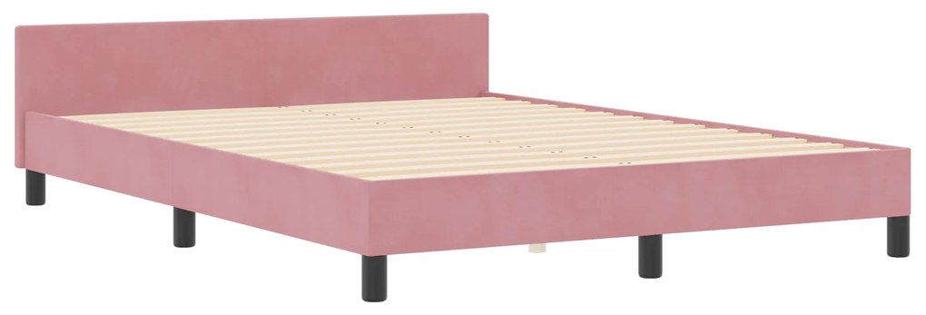 vidaXL Κρεβάτι Ροζ 160x200 εκ. Βελούδο