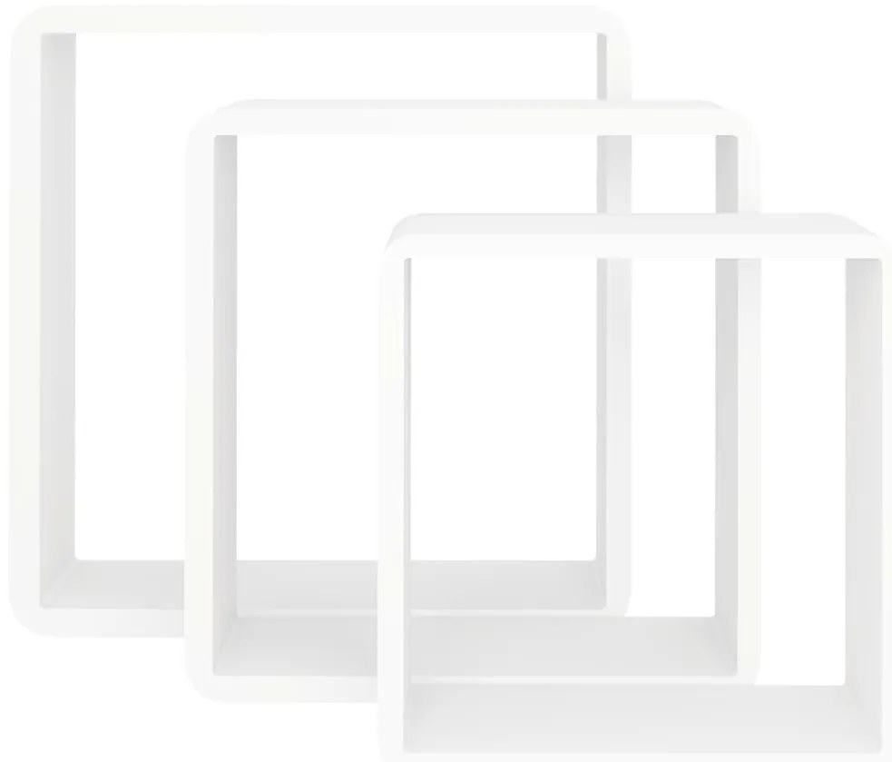 vidaXL Ράφια Κύβοι Τοίχου 3 τεμ. Λευκά από MDF