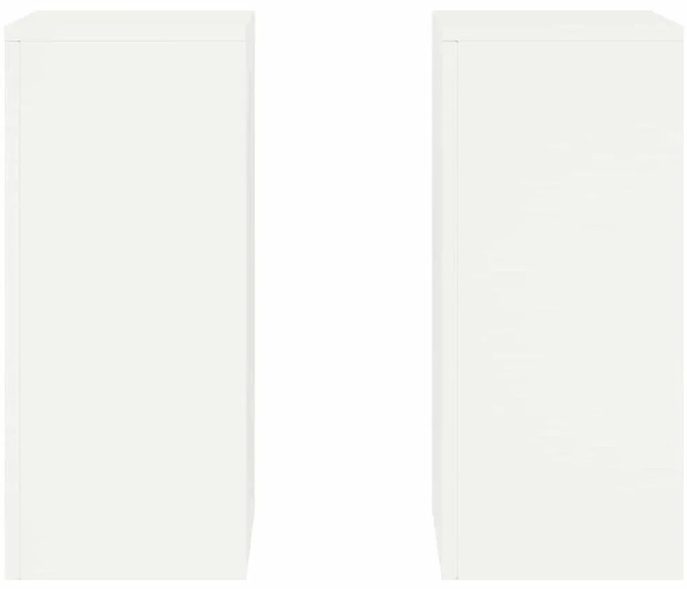 vidaXL Βάση φυτών 2 pcs Λευκό 24 x 24 x 55 εκ. Ατσάλι