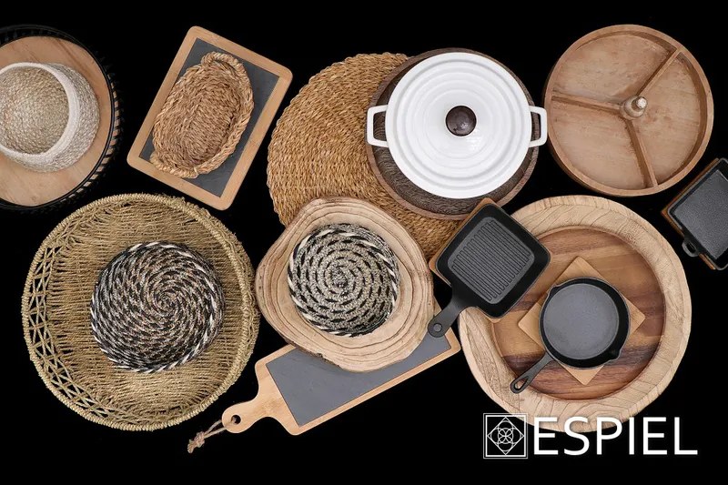 ΨΩΜΙΕΡΑ ΟΒΑΛ ΜΕ ΧΕΡ. M SEAGRASS 24Χ14Χ8 ΕΚ (smB) ΣΕΤ 6 τμχ - ESPIEL - KAG127