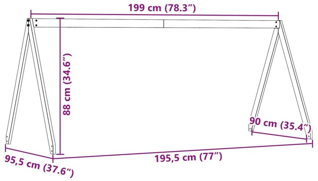 ΟΡΟΦΗ ΚΡΕΒΑΤΙΟΥ ΠΑΙΔΙΚΗ ΛΕΥΚΟ 199X95,5X88 ΕΚ. ΜΑΣΙΦ ΞΥΛΟ ΠΕΥΚΟΥ 846953