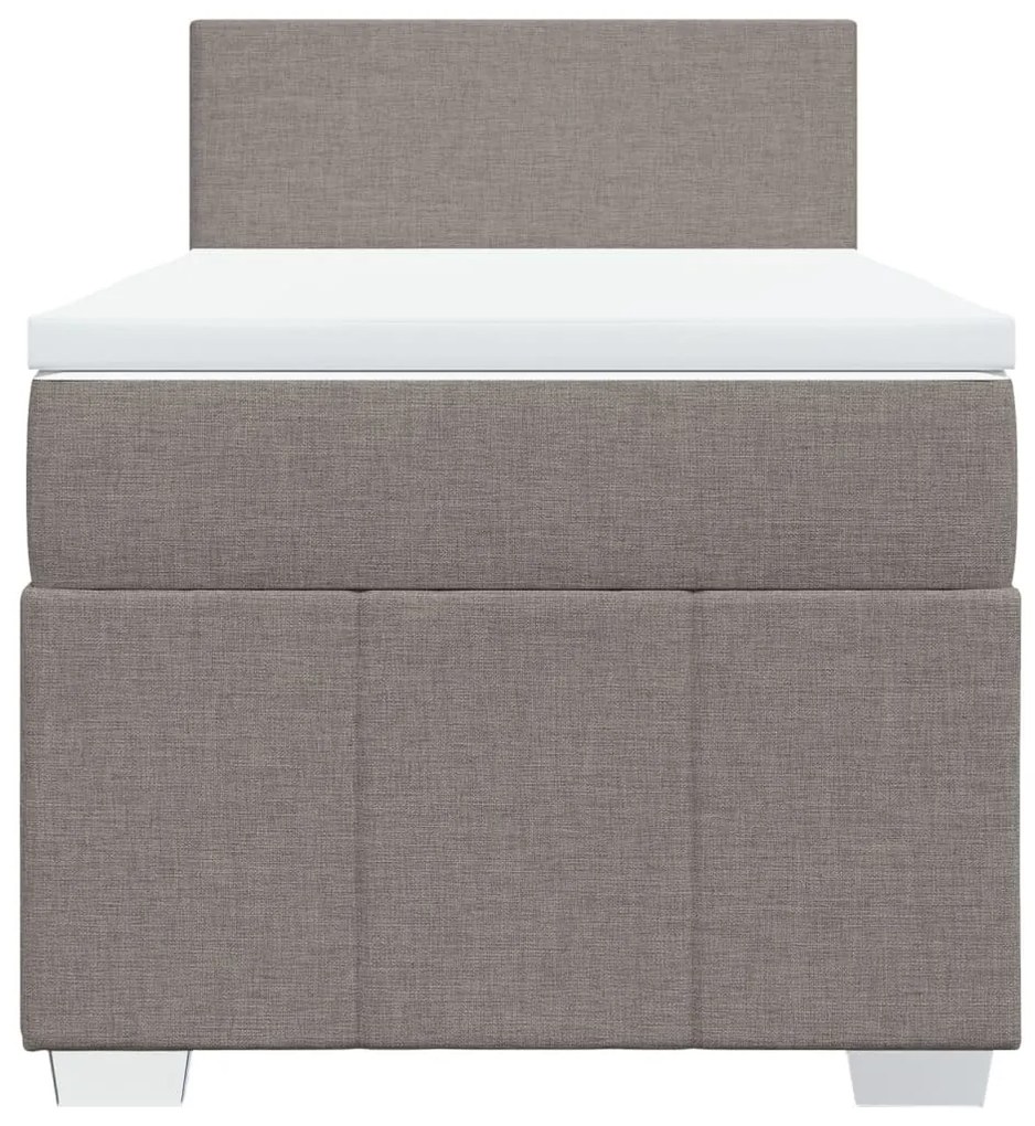 Κρεβάτι Boxspring με Στρώμα Taupe 90x200 εκ. Υφασμάτινο - Μπεζ-Γκρι