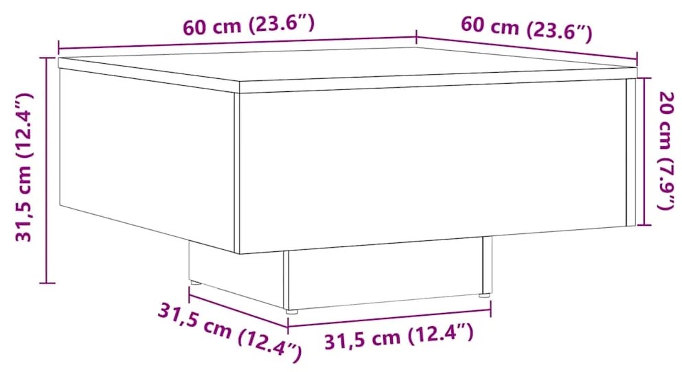 ΤΡΑΠΕΖΑΚΙ ΣΑΛΟΝΙΟΥ ΠΑΛΙΟ ΞΥΛΟ 60 X 60 X 31,5 ΕΚ. ΜΟΡΙΟΣΑΝΙΔΑ 856550