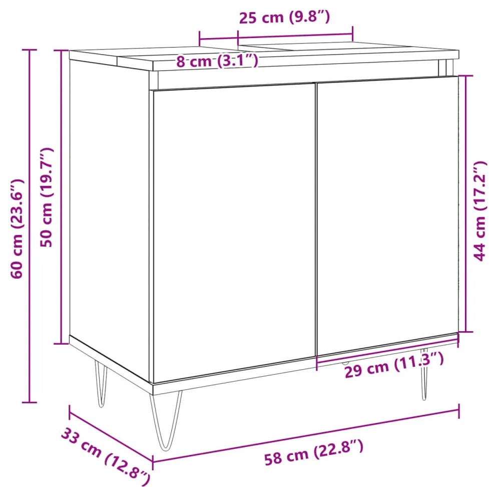 ΝΤΟΥΛΑΠΙ ΜΠΑΝΙΟΥ SONOMA ΔΡΥΣ 58 X 33 X 60 ΕΚ. ΑΠΟ ΕΠΕΞΕΡΓ. ΞΥΛΟ 849674