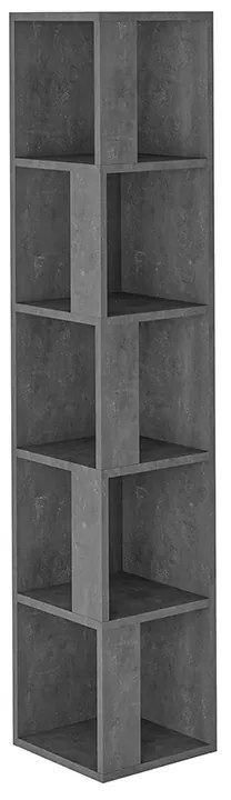 Βιβλιοθήκη γωνιακή Piano Megapap χρώμα γκρι ρετρό 31,4x31,4x158,9εκ.