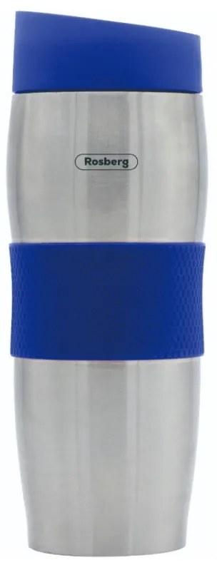 Rosberg Thermo Cup R52011C, 380 ml, Διπλό τοίχωμα, Εργονομικό, Ανοξείδωτο, Μπλε/inox