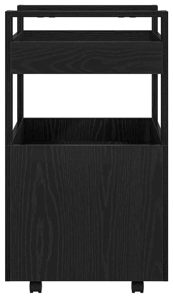 vidaXL Καρότσι Κουζίνας Μαύρη δρυς 60 x 45 x 80 εκ Επεξεργασμένο ξύλο