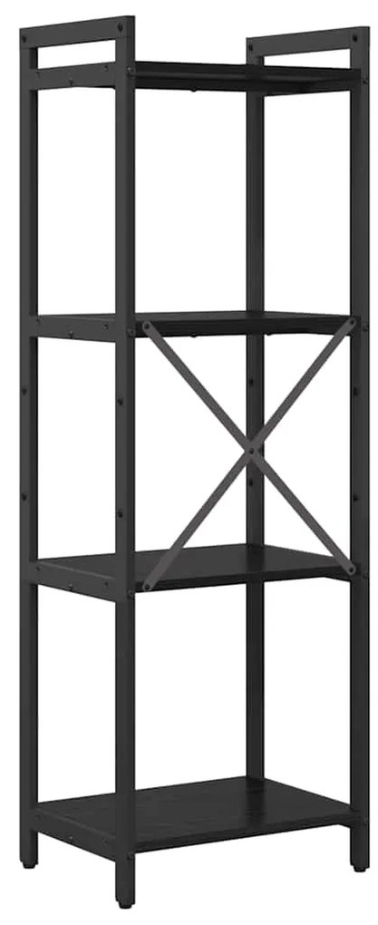 vidaXL Ράφι Βιβλίων Μαύρη Οξυά 40 x 30 x 85 εκ Επεξεργασμένο ξύλο