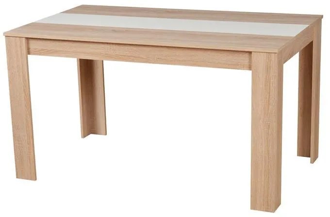 Τραπέζι Τραπεζαρίας DOMUS 135 Sonoma Oak - Λευκό 135x81x75εκ. 135x81x75 εκ.