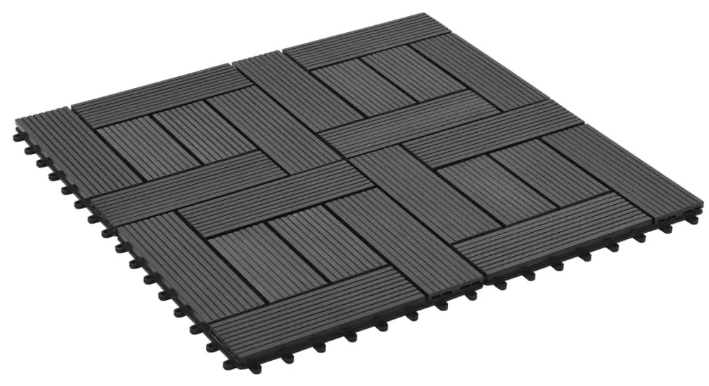 vidaXL Πλακάκια Deck 11 τεμ. Μαύρα 30 x 30 εκ. 1 μ² από WPC
