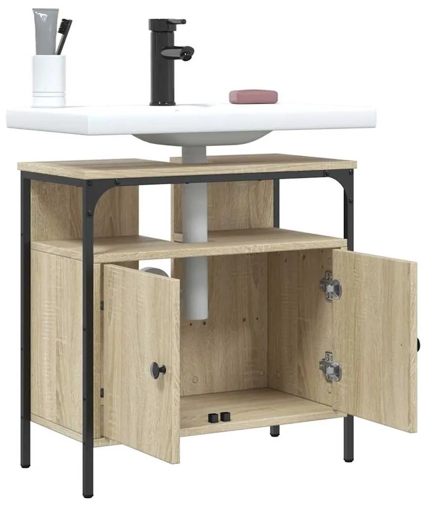 vidaXL Ντουλάπι Νιπτήρα Μπάνιου Sonoma Δρυς 60x30x60 εκ. Επεξ. Ξύλο
