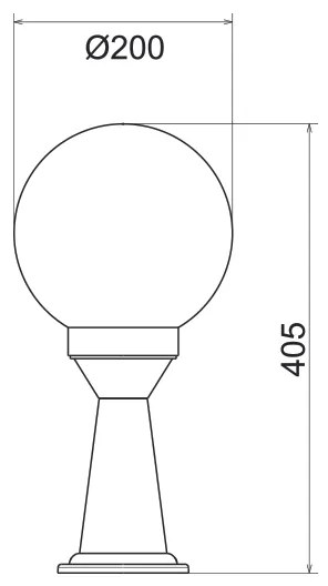 PLASTIC FLOOR GARDEN BLACK LUMINAIRE 41CM Φ200 E27 IP44 - PLGM3B - PLGM3B