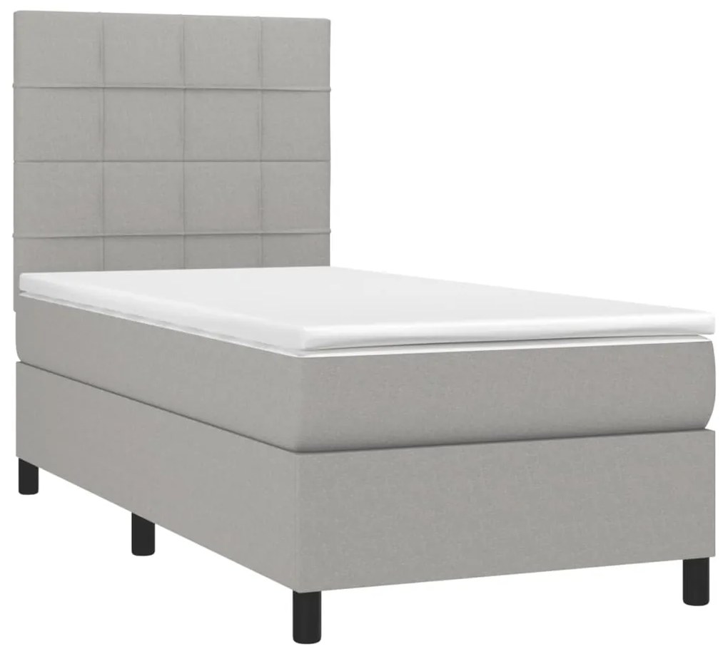 ΚΡΕΒΑΤΙ BOXSPRING ΜΕ ΣΤΡΩΜΑ ΑΝΟΙΧΤΟ ΓΚΡΙ 90X200 ΕΚ. ΥΦΑΣΜΑΤΙΝΟ 3141745