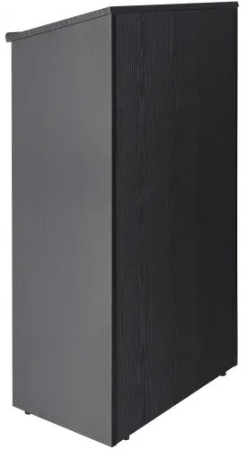 VEVOR Podium Stand, 47 in Hostess Stand with 4 Rolling Wheels, Wood Podium with Storage Shelves, and Slant Desktop, Lecterns &amp; Podiums for Church, Office, School, Home, Black