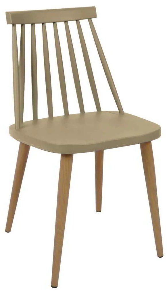 Καρέκλα Μεταλλική LAVIDA Φυσικό, PP Tortora 43x48x77cm (Σετ 4 ΤΕΜ)