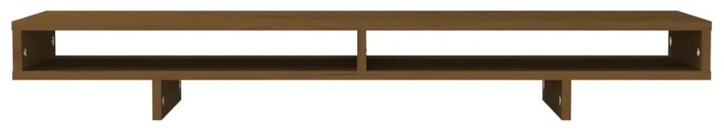 vidaXL Βάση Οθόνης Καφέ Μελί 100 x 27 x 14 εκ. από Μασίφ Ξύλο Πεύκου