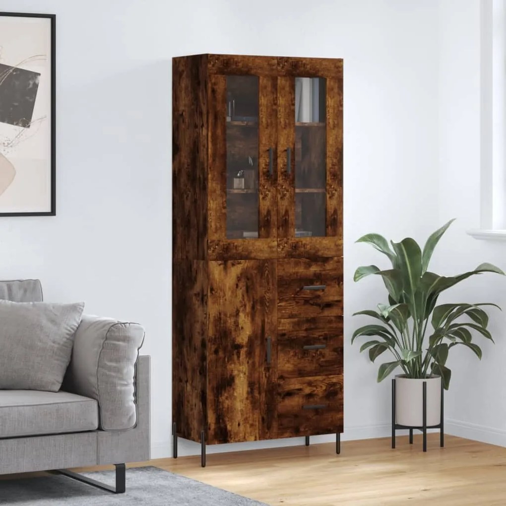 vidaXL Ντουλάπι Καπνιστή Δρυς 69,5x34x180 εκ. από Επεξεργασμένο Ξύλο
