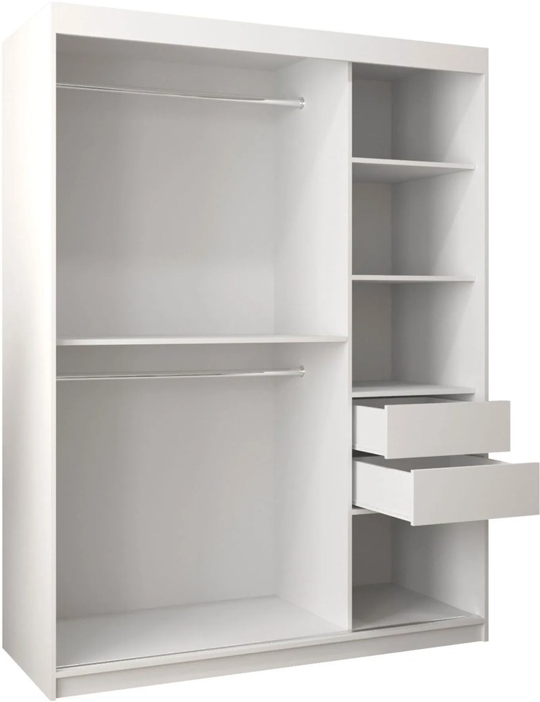 Ντουλάπα Flutes II 150 Συρόμενη-Λευκό