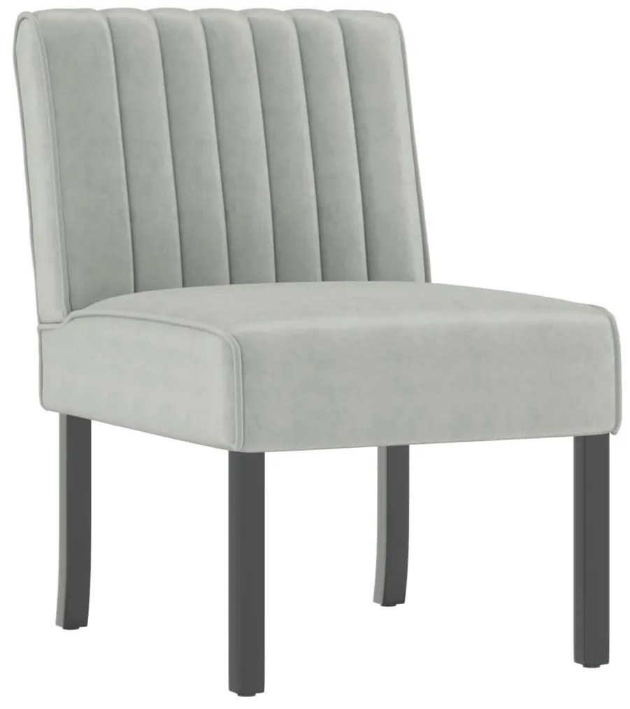 vidaXL Πολυθρόνα Ανοιχτό Γκρι Βελούδινη