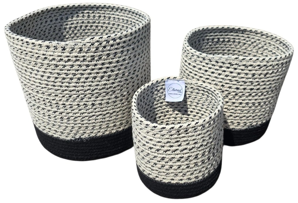 Καλάθια Cotton Rope σετ 3τμχ.