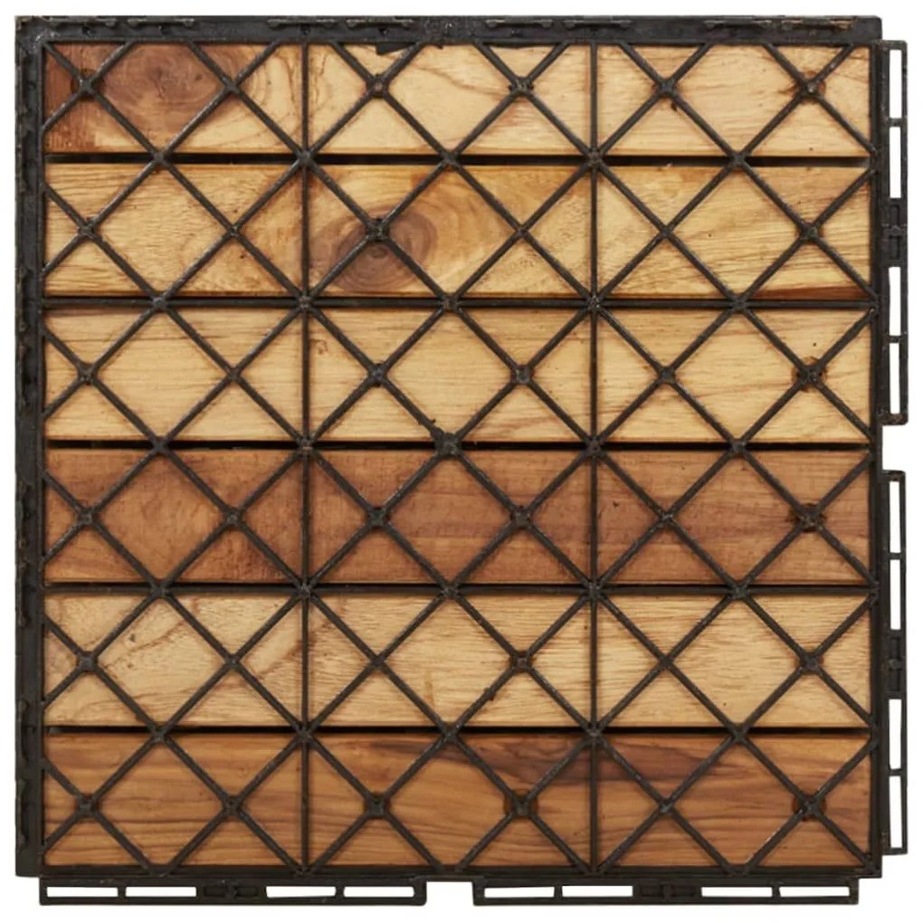 Πλακάκια Deck 20 τεμ. 30 x 30 εκ. από Μασίφ Ξύλο Teak - Καφέ