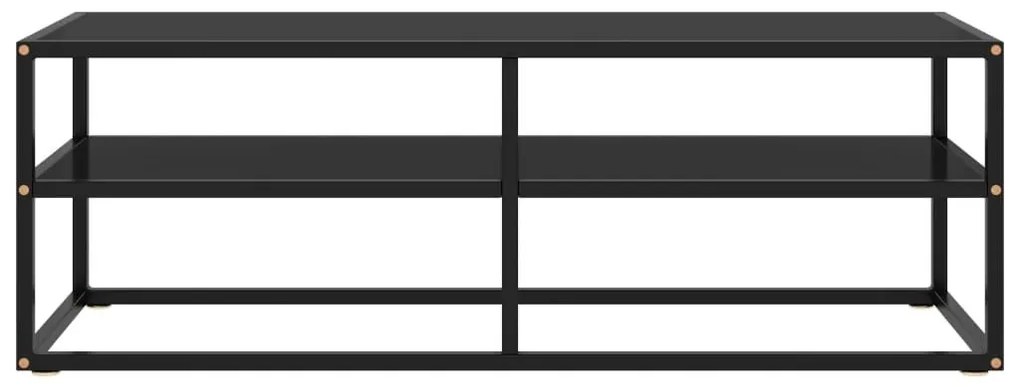 Έπιπλο Τηλεόρασης με Μαύρο Γυαλί 120 x 40 x 40 εκ. - Μαύρο