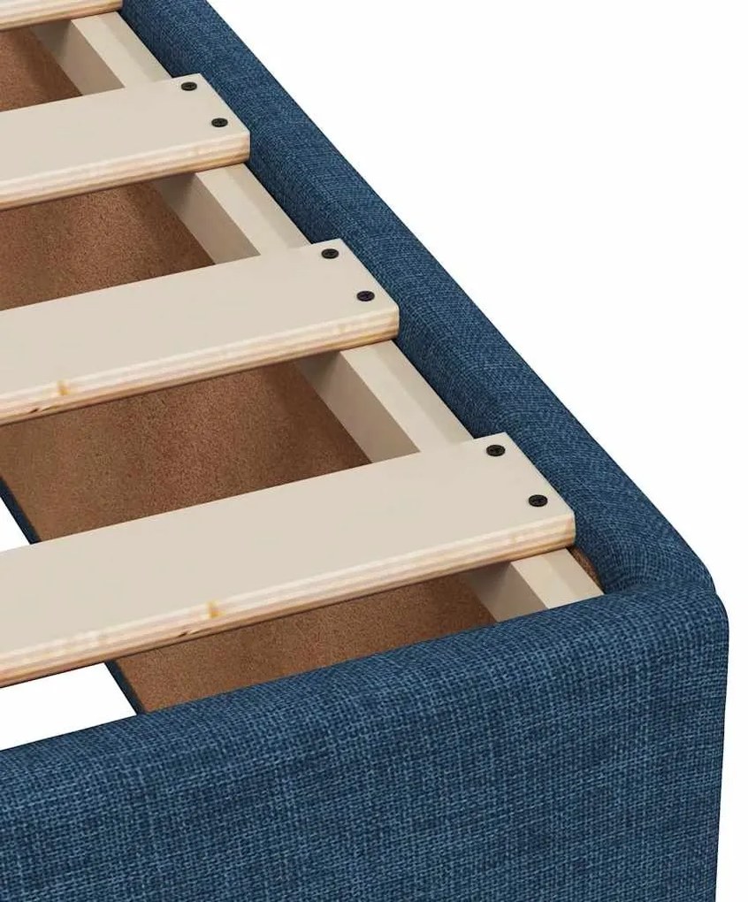 Κρεβάτι Boxspring με Στρώμα Μπλε 200x200 εκ. Υφασμάτινο - Μπλε