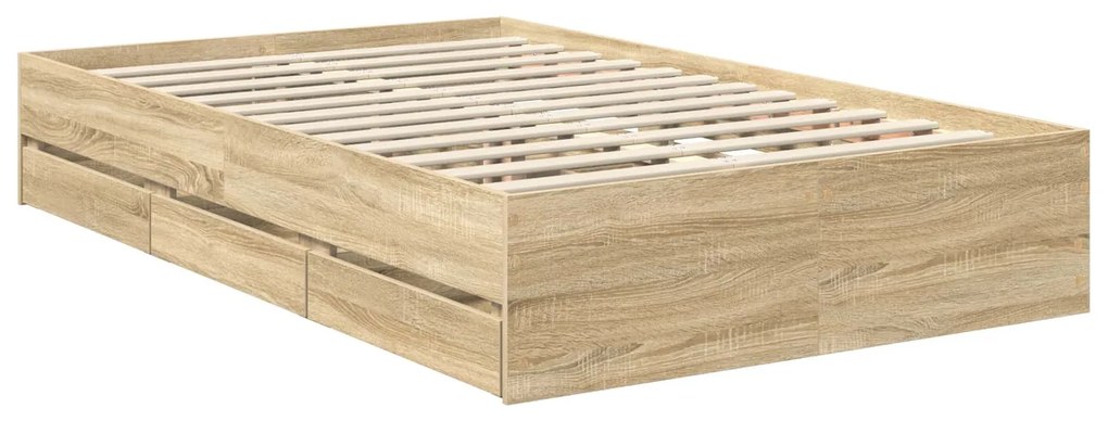 vidaXL Σκελετός Κρεβατιού Δρύς Sonoma 120 x 200 cm Μηχανήματος Ξύλο