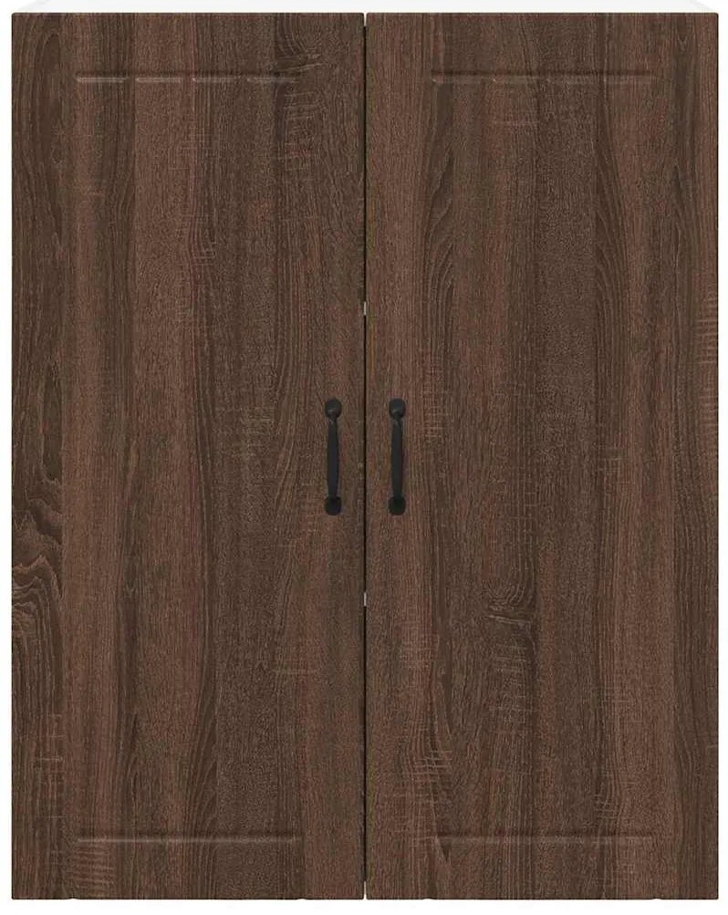 vidaXL Κρεμαστό ντουλάπι κουζίνας με ράφι Καφέ δρυς 80 x 31 x 100 εκ.