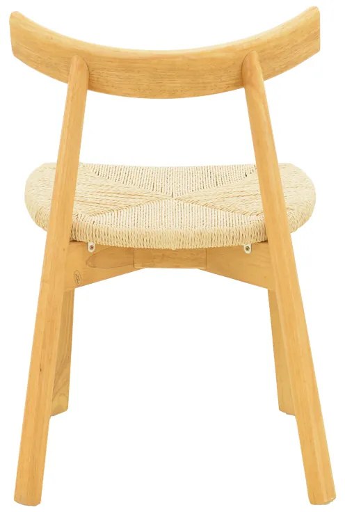 Καρέκλα Clareta pakoworld rubberwood-σχοινί σε φυσική απόχρωση 53x55x79εκ
