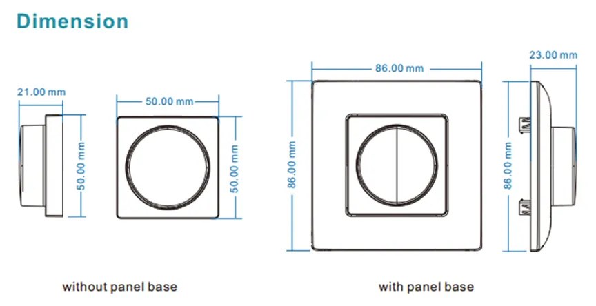 GloboStar® 71443 K1 Mi-BOXER Ασύρματο Επιτοίχιο Χειριστήριο Dimmer RF 2.4Ghz για όλα τα Μονόχρωμα Mi-BOXER Controller DC 3V 1 x CR2032 - IP20 Λευκό Μ8.5 x Π8.5 x Υ2.5cm - 5 Years Warranty