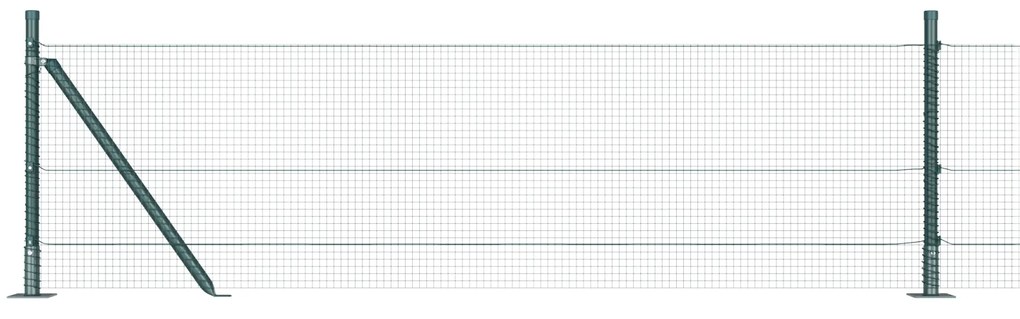 vidaXL Φράχτης με 13 φλάντζες Πράσινος 0.6x100 μ Ατσάλι