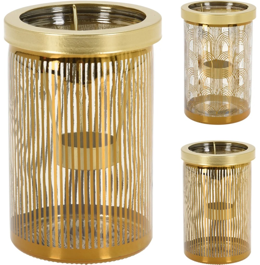 Θήκη Ρεσώ ArteLibre Χρυσό/Διάφανο Γυαλί/Μέταλλο 10x15cm Σε 2 Σχέδια-06351270