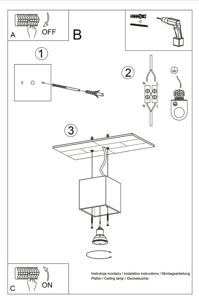 Sollux Φωτιστικό οροφής Quad 1,αλουμίνιο,1xG9/40w