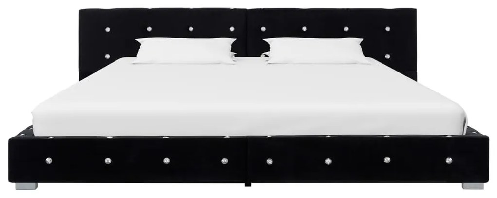 vidaXL Κρεβάτι Μαύρο 160 x 200 εκ. Βελούδινο με Στρώμα