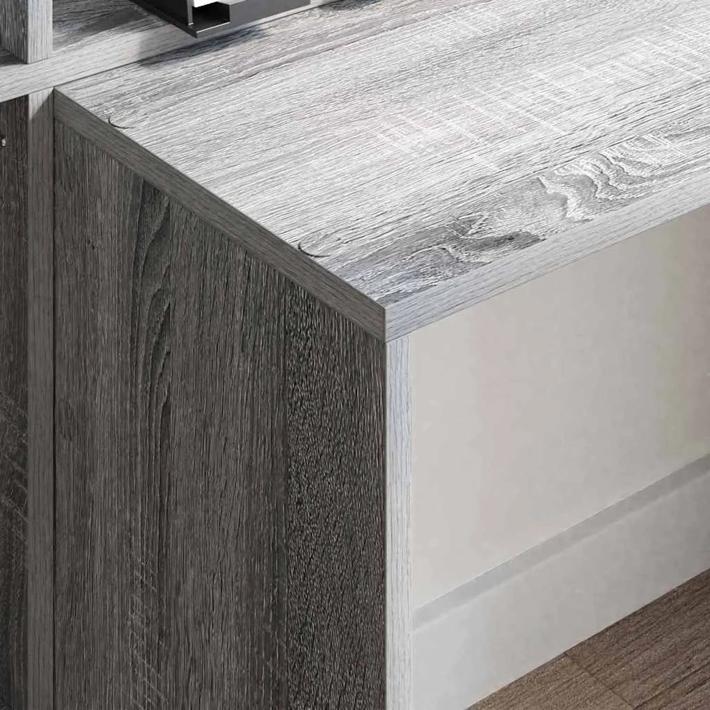 vidaXL Γραφείο Γκρι sonoma 138.5 x 55 x 143 εκ Επεξεργασμένο ξύλο