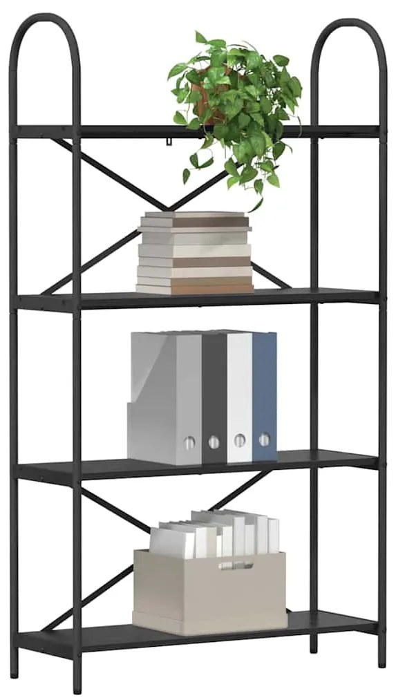 vidaXL Ράφι Βιβλίων Μαύρη Οξυά 80 x 30 x 146 εκ Επεξεργασμένο ξύλο