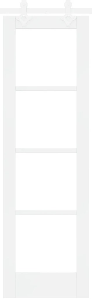 vidaXL Συρόμενη Πόρτα με Σετ Υλικών Λευκή 61x198.5 εκ. Συμπαγές Ξύλο Πεύκης