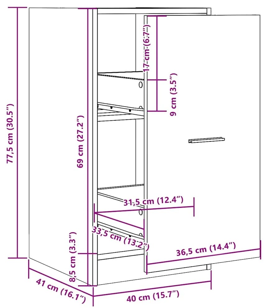 ΣΥΡΤΑΡΙΕΡΑ ΓΕΝΙΚΗΣ ΧΡΗΣΗΣ ΜΑΥΡΟ 40X41X77,5 ΕΚ. ΕΠΕΞ. ΞΥΛΟ 855188